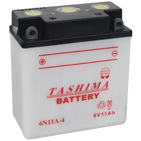 Batterie Plomb Tashima 6v, 11a. L: 122, L: 62, H:132mm, + à Gauche. (livrée Sans Acide) Pour Motos. - Batterie à Mettre En Acide