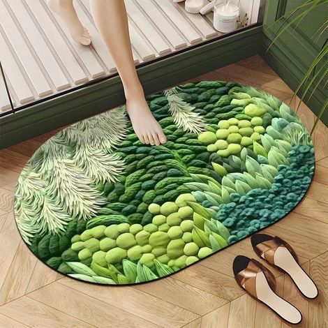Diatomit-Badematte – Schnelle Absorption und schnelles Trocknen, rutschfest und waschbar, 40 x 60 cm für Badezimmer-lsw