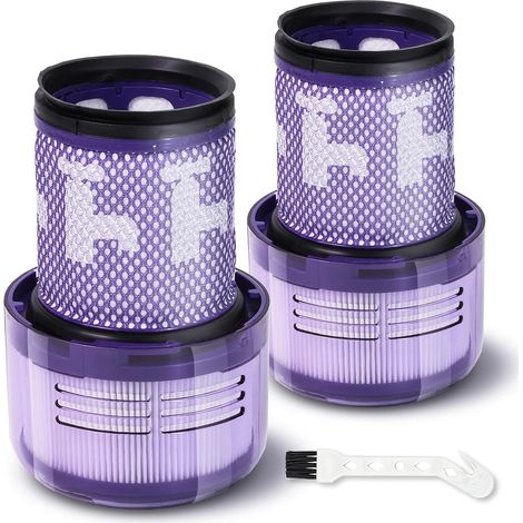 Ersatzfilter für Dyson V12 SV34 SV35, 2 Pack Filter & 1 Reinigungsbürste Kompatibel mit Detect Slim, Detect Slim Animal, Slim+ Cordless Vacuum and V12 Slim Absolute, SV34, SV35, Teil Nr. 971517-01 (1/5)