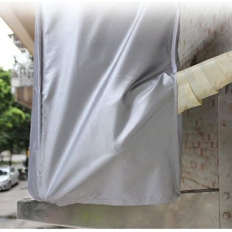 Housse climatiseur extérieur étanche 94x40x73cm, protection anti-poussière et neige, argenté (1/4)