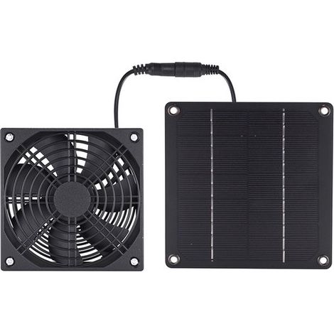 Ventilador extractor con panel solar: potente e impermeable. Mini ventilador para exteriores, ideal para el hogar, el garaje o el gallinero. (1/2)