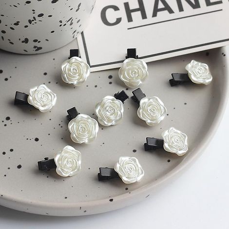 (10 Pcs Blanc)pince Cheveux Mariage, Rose Blanches Fleurs Accessoire Cheveux, Petites Fleurs Cheveux Mariage, Bijoux Cheveux Mariage (1/5)