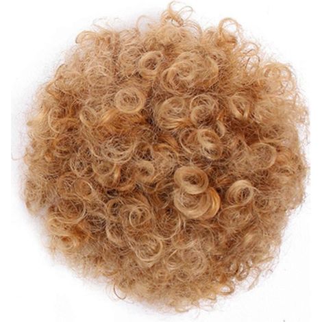 Petite perruque bouclée, sac à cheveux pour femme, filet élastique à cordon, coton à cheveux