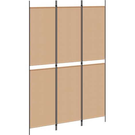 Biombo de 3 Paneles Beige 150 x 220 cm Tela vidaXL