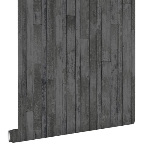 papier peint imitation bois noir et marron - ESTAhome (1/5)