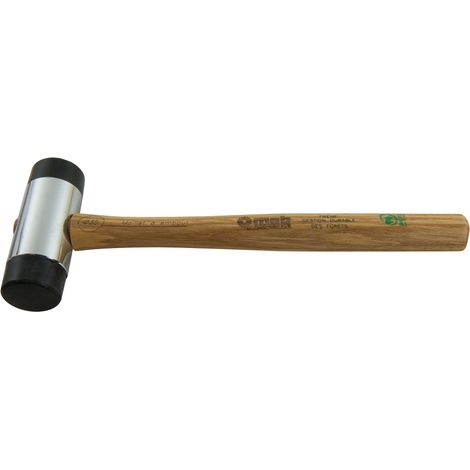 Massette à embouts plastiques interchangeables vissés, corps en acier lourd, manche en frêne PEFC, dimensions 28,5 × 9,5 cm (1/6)