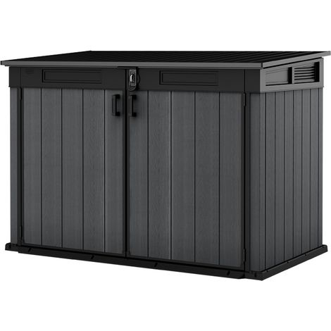 Litchfield Außenschrank, Gartenschrank mit Schubladen, 2 Regale, Türen, Klapp-Öffnung, 191x109x133h cm, Grau
