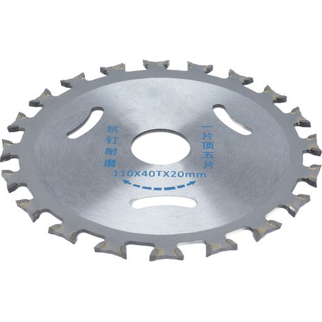 Disque de scie circulaire double face en carbure 40 dents pour le travail du bois, avec joint, 110 mm x 20 mm (1/5)