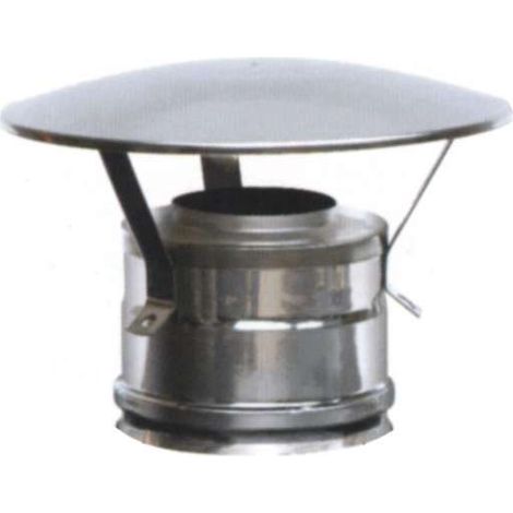 Maral M98798 Terminale Parapioggia Inox Doppia Parete Diametro Interno 8 cm Esterno 13 cm Isolamento in Lana di Roccia 25 mm Modello Cinese colore Acciaio Lucido (1/2)