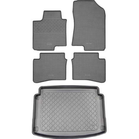 Hyundai Bayon SUV (5 puertas) a partir de mayo de 2021: juego de alfombrillas de goma para coche + alfombrilla para maletero. (1/5)