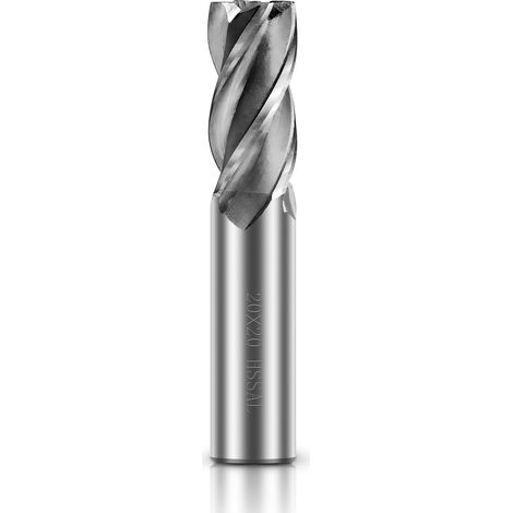 forets à 4 cannelures - 20 mm Fraise en Bout- Ensemble de forets à tige droite HSS CNC pour perceuse - Ensemble d'outils pour bois, aluminium, acier et titane (1/5)
