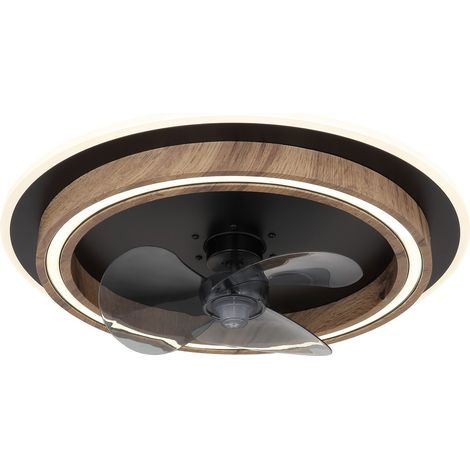Globo Bozan Ventilateur de plafond à 3 pales, noir mat, LED, intensité variable, 2 700-6 500 K, télécommande, minuterie (1/5)
