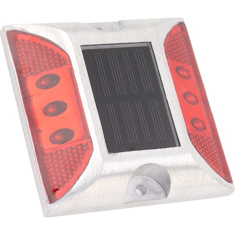 Lampe solaire de terrasse à 6 LED, lampe réfléchissante double face rouge pour allée et autoroute (1/5)