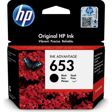 HP 653 Black Original Ink Advantage Cartridge Druckerpatrone 1 Stück(e) Standardertrag