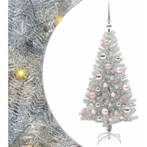 Sapin de Noël Argent 120 cm PET vidaXL (1/5)