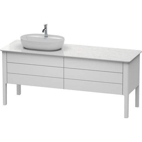 Mobiletto Duravit Luv Vanity verticale LU9568R, 1733 x 570 mm, 2 cassetti, 2 estraibili, colorazione: Laccato opaco seta azzurro chiaro - LU9568R9797