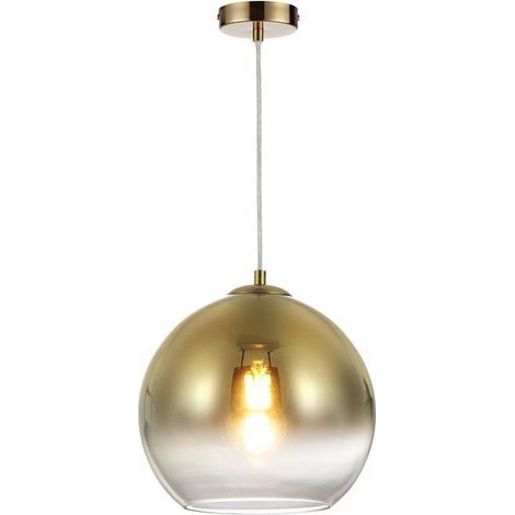 Suspension dorée boule verre Castilo E27 40W Reality
