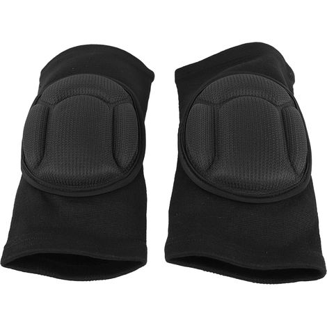Dicke, schwammartige Sport-Knieschoner, schützend, elastisch und atmungsaktiv, zum Laufen (2 Paar, Größe M, Erwachsene, schwarz). (1/4)