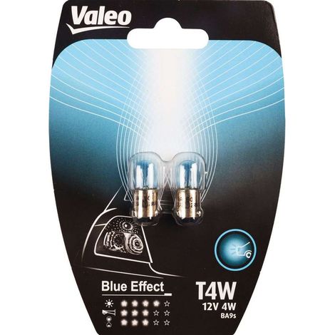 VALEO T4W coppia lampade auto 12V 4W Blue effect attacco BA9s Originale