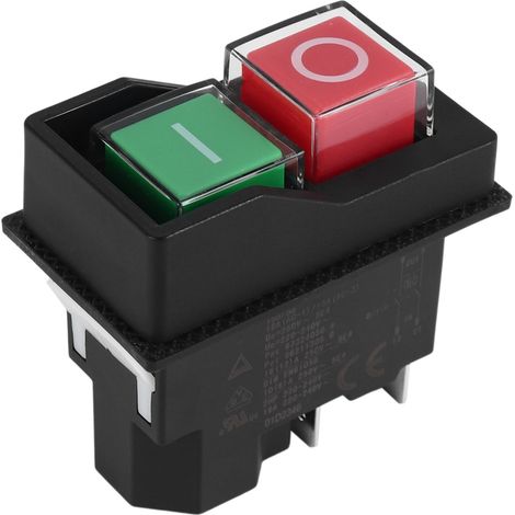 Interruptores electromagnéticos de botón pulsador para herramientas de jardín KJD17 220 V, 4 pines - Terminales (1/5)