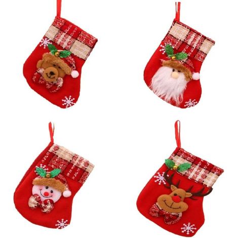 pairs of Christmas stockings, personalized Christmas stockings, hanging Christmas stockings, Christmas tree decorations, 4 sizes, bell style. (1/5)