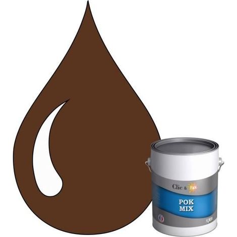 Peinture d'Accroche et Finition 2 en 1 - POK - Marron - Satiné - 1L - RAL 8007 (1/4)