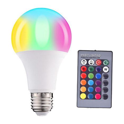 2 ampoules de télécommande à changement de couleur avec ampoules colorées à DEL à mémoire (1/4)