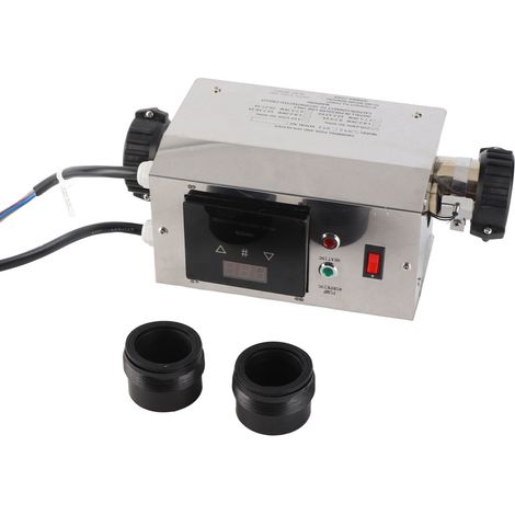 Regolatore di temperatura per spa - Termostato digitale da 2 kW per riscaldamento di vasche idromassaggio - Regolatore di riscaldamento per piccole spa in acciaio inox (310 mm) (1/4)