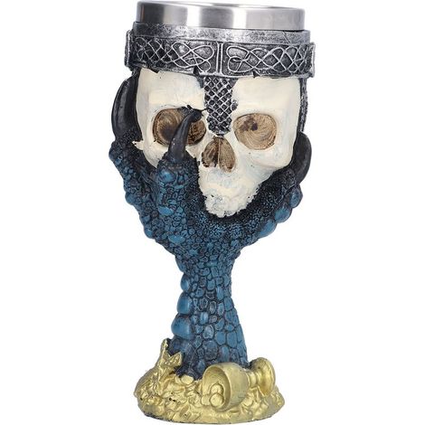 Verre à vin tête de mort avec intérieur en acier inoxydable, personnalisé, pour la maison (1/5)