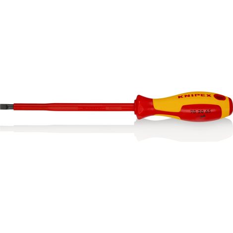 KNIPEX 98 20 65 Destornilladores para tornillos planos mango aislante en dos componentes, según norma VDE Barnizados 262 mm