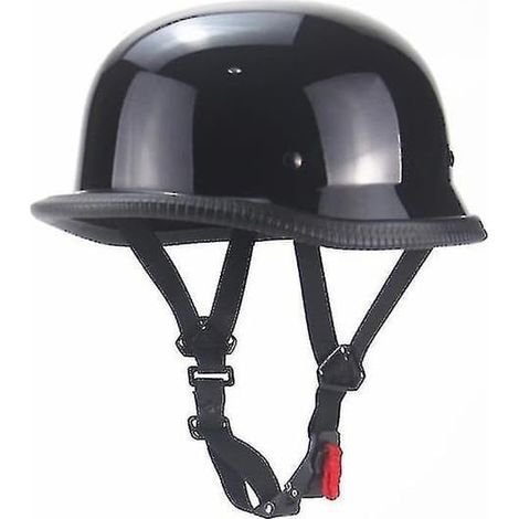 Casque de moto cruiser vintage demi-jet allemand WELLNGS noir brillant XL (1/4)