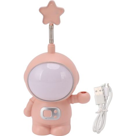 Veilleuse astronaute LED 3W 5V, rechargeable par USB, taille-crayon intégré, décoration rose (1/5)