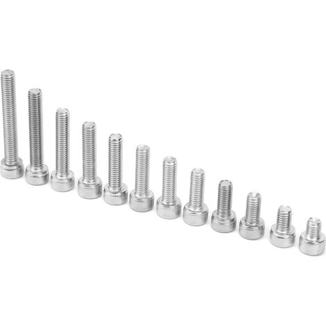 Assortiment de 120 vis hexagonales en inox 304, longueurs variées, avec clous et boulons pour bricolage (1/5)