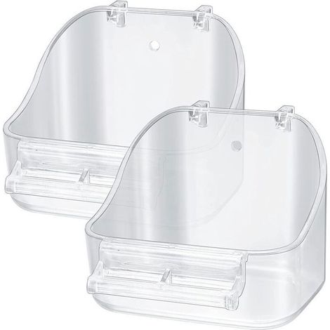 2 Pièces Baignoire à Oiseaux Suspendue, Oiseau Bain Bird Bath Douche, Baignoire Cage de Nettoyage de Bain pour Douche à Oiseaux Pe (1/4)