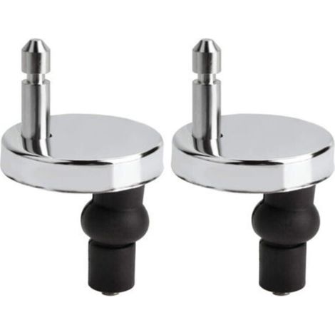 Fixation De Siège De Toilette - Charnière En Acier Inoxydable 304 Et Caoutchouc - Pour Installation Sur Cuvette Sanitaire - Lot De 2 (1/4)