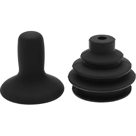 Lot de 2 cache-boutons en caoutchouc pour fauteuil roulant électrique Noir (1/5)