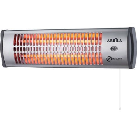 Estufa de Cuarzo Tioman Negro/Plata 1200W 2 Potencias Control por Cadena (15x53,5x12cm) (1/2)