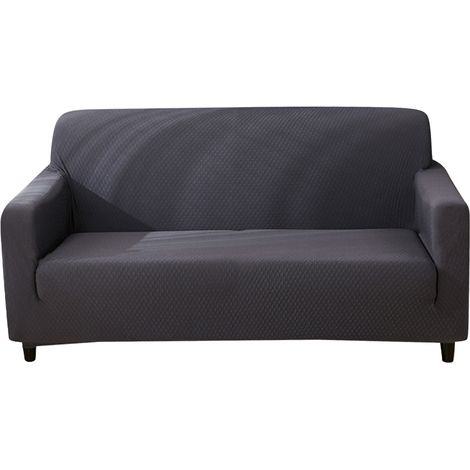 Housse de canapé élastique imperméable Gris foncé 3 places Protection anti-taches et poussière pour salon (1/5)