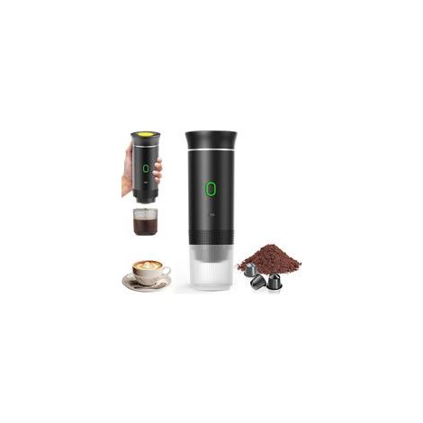 Machine à Café Portable 12V - Expresso Rechargeable avec Capsules K-Cup et Café Moulu, Parfait pour Camping et Voiture (Noir)