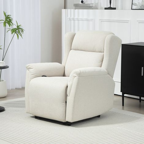 Relaxsessel mit verstellbarer Rückenlehne bis 160°, Fußstütze, beige OKMYHOME (1/5)