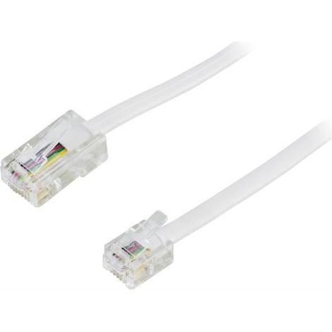 Deltaco cable modulaire rj45 8p4c vers rj11 6p4c 1m - blanc