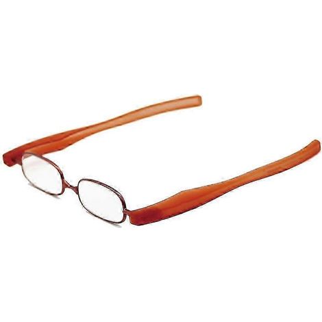 Lunettes de lecture pliables à 360° avec clip pour stylo, monture en acier inoxydable, anti-reflets et anti-fatigue oculaire, compactes et portables, orange +150 (1/5)