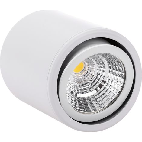 BeMatik - Projecteur de surface LED avec lampe COB tête mobile 7W 220VAC 3000K blanc 75mm (1/5)