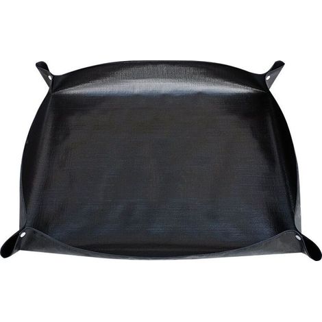 Tapis de rempotage pour plantes - 100 x 100 cm - Carré - Portable - Plateau de rempotage - Pliable - Bâche de rempotage étanche - Noir (1/4)