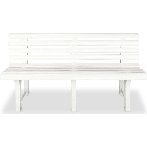 vidaXL Gartenbank 145,5 cm Weiß Kunststoff