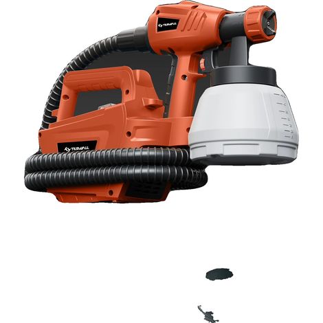 Pistola pulverizadora de pintura de alta potencia, control de flujo ajustable, color naranja oscuro, enchufe europeo de 100V-240V. (1/2)
