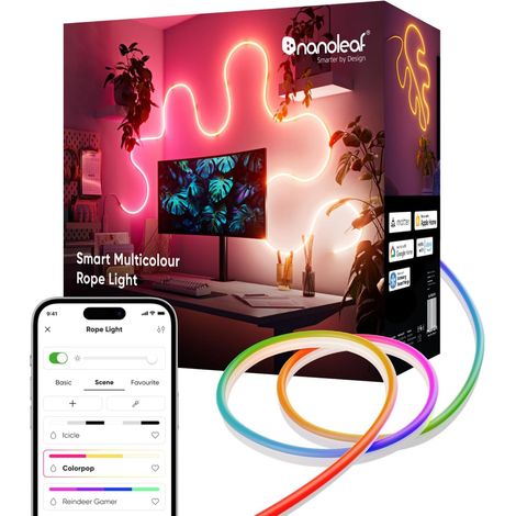 5m RGB LED Neon Strip Light, WiFi Strip Compatible with Matter, Sync Music and Screen, DIY, Dynamic Scenes via App, Voice Control, for Bedroom and Wall Decor (1/5)