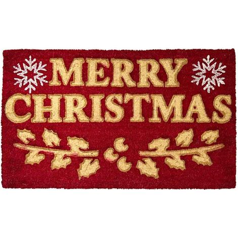 Rechteckige Matte aus Kokosfaser Merry Christmas cm 45 x 75 Haus Eingang (1/5)