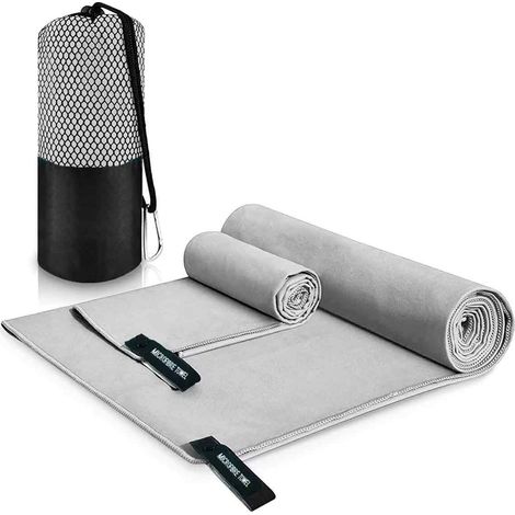 2 ou 3 pièces Serviette en microfibre, séchage rapide, avec sac de transport, pour sport, voyage, plage et usage domestique (1/5)