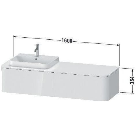 Duravit Happy D.2 Plus Konsolenwaschtischunterbau wandhängend, (1/5)